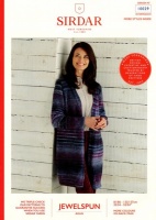 Knitting Pattern - Sirdar 10029 - Jewelspun Aran - Long Line Jacket